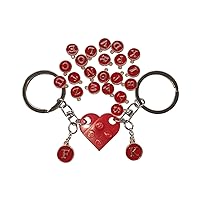 Heart Keychain for Valentines Day Gifts for Him Boyfriend Couples Matching Stuff Friendship Gift