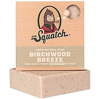 Dr. Squatch All Natural Bar Soap for Men with Medium Grit - Birchwood Breeze 5 Ounce (Pack of 1)