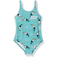Roxy Girls One-Piece Swimsuit, Bright White Sample Birds, 2
