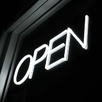 Open Signs for Business 12V/2A Ultra Bright LED Neon Open Sign 22 Inch Lighted Open Sign Electric Light Up Open Sign for Business Storefront Window Glass Door Retail Shop Store Bar Salon Restaurant,White