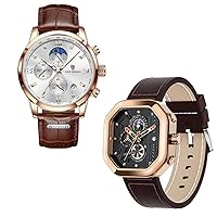 Weicam 2 Pcs Wholesale Watches Men Boy Casual Leather Strap Waterproof Analog Quzrtz Wrist Watch