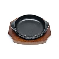 Asahi Iron Small Bowl (With Wooden Base) 13 (Gas, Induction, Oven Grill Pan, Toaster Oven Compatible), Commercial Use