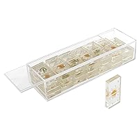 Acrylic Dominos Set - 28-Piece Domino Game with Display Box - Strategy Game and Tabletop Decoration - Modern Home Decor by Trademark Games (Daisy)