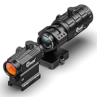 CVLIFE Red Dot and Magnifier Combo, 3 MOA Red Dot with 3X Magnifier, Auto Brightness Adjustment, Absolute Co-Witness, Red Dot Magnifier Flip-to-Side Red Dot Sight Magnifier
