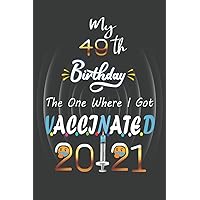 My 49 th Birthday The One Where I Got Vaccinated 2021: Funny 49th Birthday, 49 Years Old, Gift Ideas For men, women, coworker, Friends Born In 1972, ... Notebook To Write In,6