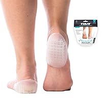 Tuli's Heavy Duty Gel Heel Cups, Cushion Insert for Shock Absorption, Plantar Fasciitis, Sever’s Disease and Heel Pain Relief, Made in USA, Large, 1 Pair.