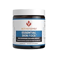ACTIVATEDYOU Essential Skin Food, Nourishing Skincare Collagen Elastin Support Supplement, 30 Capsules