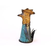 De Kulture Handcrafted Recycled Iron Bird Bottle Topper Decorative Cap Figurine Wine and Beverage Bottles Cover |Ideal for Bar Special Occasions 2.5x2.5x6 (LWH) Inches