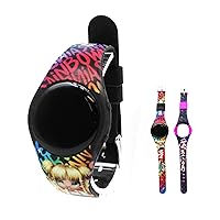 Accutime Kids Rainbow High Multicolor Digital LED Quartz Wrist Watch with Pedometer Step Counter, Interchangeable Graphic Straps for Girls, Boys, Kids of Ages 3+ (Model: RNB40000AZ)