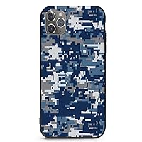 Blue Digital Camouflage Fashion Compatible with iPhone 11Pro Phone Case Anti-Scratch Full Body Protective Covers Gifts Unisex