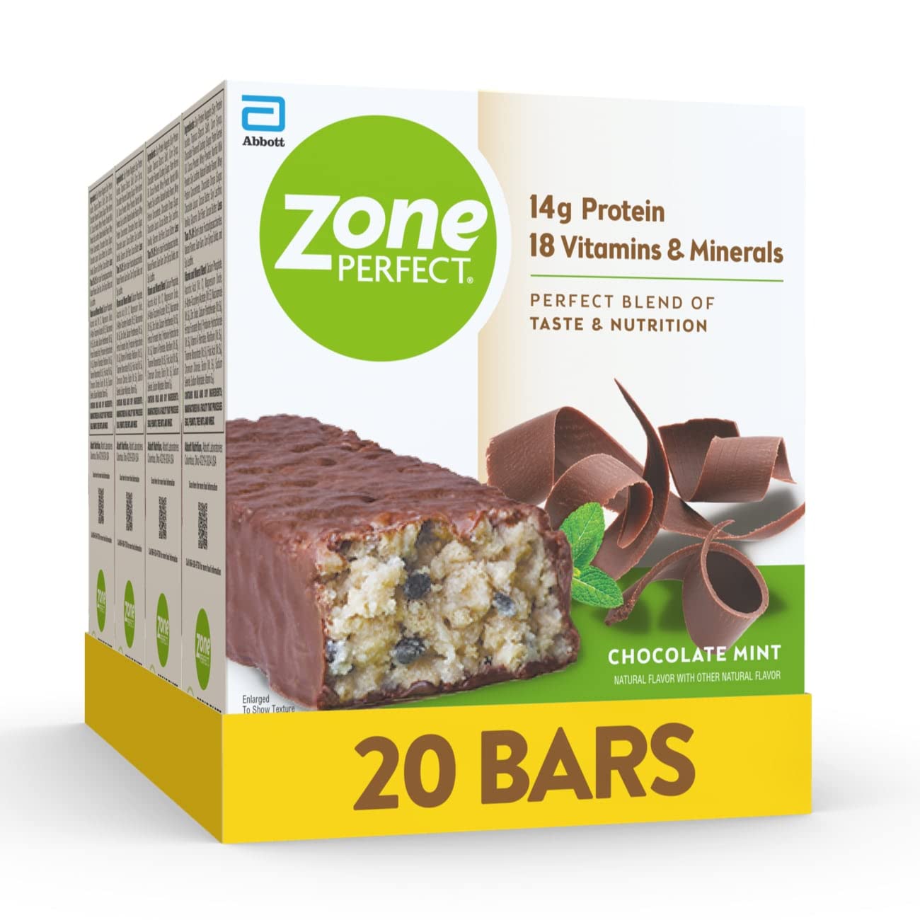 ZonePerfect Protein Bars, 14g Protein, 18 Vitamins & Minerals, Nutritious Snack Bar, Chocolate Mint, 20 Bars