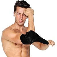 Elbow Brace Compression Support (1 Sleeve) - Elbow Sleeve for Tendonitis, Tennis Elbow Brace and Golfers Elbow Treatment, Arthritis, Workouts, Weightlifting (Black)