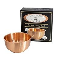 – Medium 6 inch Pure Copper Bowl - Flat Bottom Bowl perfect for the Kitchen, Dinnerware & Decorative uses. Packaged in Attractive Gift Box!
