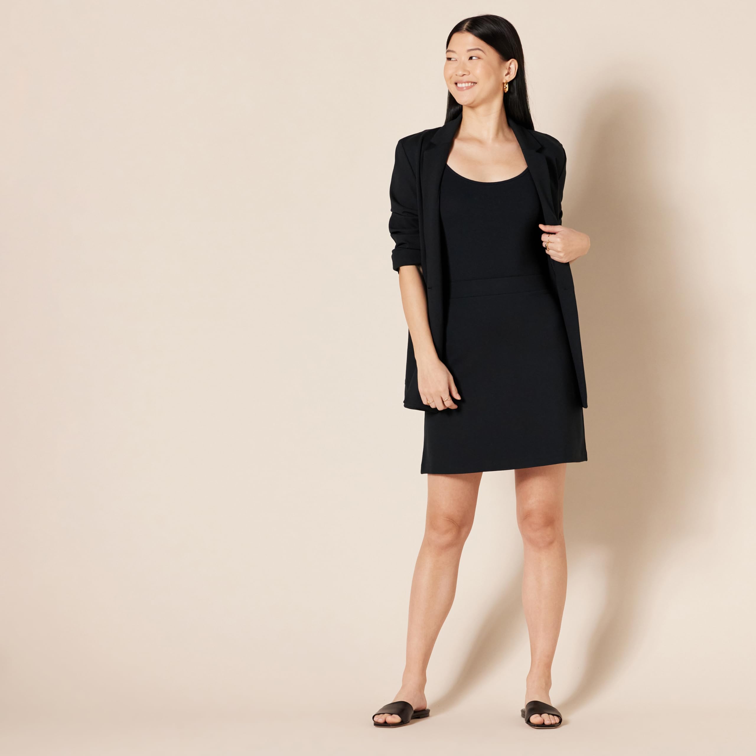 Amazon Essentials Women's Ponte Pull-On Mini Length A-Line Skirt