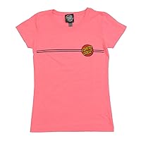 Classic DOT Neon Heather Pink Fitted S/S Kids Youth Girl's T-Shirt