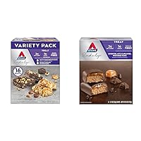 Atkins Endulge Treat Variety Pack with Nutty Fudge Brownie, Peanut Caramel Cluster, Chocolate Caramel Mousse Bars, Low Sugar, High Fiber, Keto-Friendly