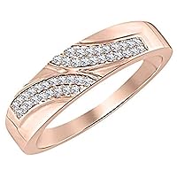 Round Cut D/VVS1 Diamond Engagement Anniversary Wedding Band Ring for Men's 14K Gold Plated 925 Sterling Silver