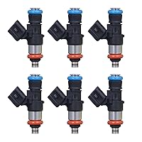 Fuel Injector 4 Holes Compatible with Ford Taurus Fusion Flex Edge 2007-2012, Mercury Sable 2008-2009, Lincoln MKT MKS MKX 2007-2012, Mazda 6 CX-9 2007-2015 Replaces OE 0280158091 (Set of 6)