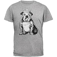 Bulldog Crown Heather Grey Adult T-Shirt - Large