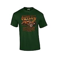 Hot Rod Classic Cars T-Shirt The Outlaw Garage Genuine Stolen Parts Vintage Vehicles Tee Mechanic Car Enthusiast Racing -Forest-XXL