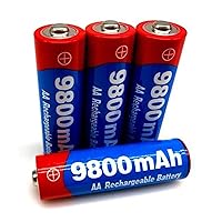 New 1.5V 9800Mah AA Industrial Grade Rechargeable Alkaline Battery, High Performance Backup Battery, 4 Pcs