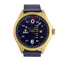 SL10281GBl Quartz Analog Waterproof Mens Wrist Watch Calendar Stainless-Steel Band Gold Plated