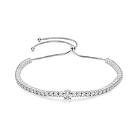 Amazing Bound to You Bracelet, Round Cut 2.02CT, Colorless Moissanite Bracelet, White Gold Plated 925 Sterling Silver, Wedding Gift, Engagement Gift, Perfact for Gift Or As You Want