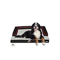 Indoor Outdoor Pet Recovery Dog Bed | Multi Element Extreme Joint Support with Cooling Gel | 100% Water Proof and Machine Washable Cover | Large, Onyx Black