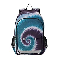 ALAZA Blue Purple Tie Dye Abstract Laptop Backpack Purse for Women Men Travel Bag Casual Daypack with Compartment & Multiple Pockets