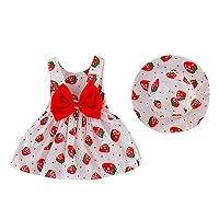 Plaid for Girls Toddler Baby Kids Girls Strawberry Print Dress Hat Outfits Clothes Winter Dress for Toddler Girls 4t