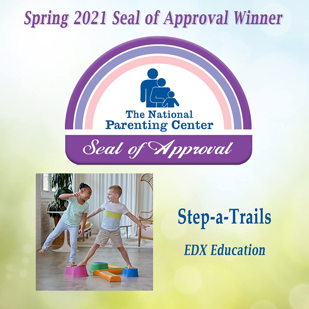 edxeducation Step-a-Trail - 6 Piece Backyard Obstacle Course for Kids - Indoor and Outdoor - Build Coordination and Confidence - Physical and Sensory Play