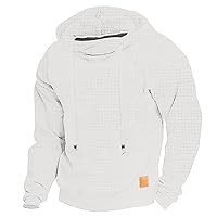Mens Active Waffle Hoodies Pullover Lightweight Solid Color Hooded Sweatshirts Top Raglan Long Sleeve Athletic Hoodie