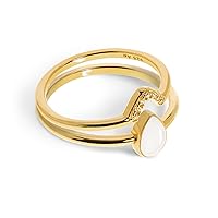 DIY Breast Milk KIT - Gold Ring Together Drop Shaped Keepsake Circumference: 49 mm, diameter: 15,7 mm / ~US 5 / ~UK J