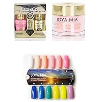 Sunrise Collection 3in1 Dipping Powder sets Matching Colors by Joya Mia, Gel polish, and matching nail lacquer Nail 3in1 acrylic powder, soak off 3in1 Dip powder and matching duo set