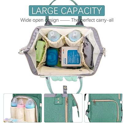 Jewelvwatchro Diaper Backpack, Large Capacity Baby Bag, Multi-Function Travel Backpack Nappy Bags, Nursing Bag, Fashion Mummy, Roomy Waterproof for Baby Care, Stylish and Durable (Green)