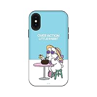 DK26324iX iPhone Xs/X Case, Small Moving Rabbit with Stand, Card Storage Case, TH-011, 5.8 Inches, iPhone Cover, Wireless Charging Compatible,