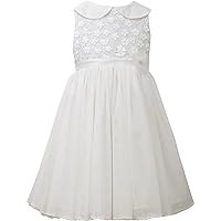 Little Girls 2T-4T Ivory Peter Pan Collar Fit and Flare Dress