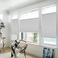 Zshine Manual Cordless Day and Night Cellular Shades Full Blackout Fabric Window Shades for Home, Office, Hotel, Club, Restaurant Custom Made Size (White)
