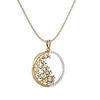 VVS Certified Floral Pendant necklace 18K White/Yellow/Rose Gold 0.35 Carat Natural Diamond Pendant With 18k Rhodium Plated White Gold Chain/Diamond Necklace For Women