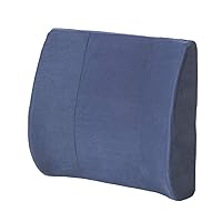 Essential Medical Supply Molded Lumbar Cushion with Elastic Positioning Strap in Navy, 1 Count (Pack of 1)