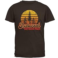 National Park Retro 70s Sunset Redwood Mens T Shirt