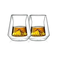 Double-Wall Insulated Drinking Glasses - 8 oz Set of 2 Mugs, Insulated Tumblers for Hot or Cold Drinks, Coffee, Soda, Cocktails and More - Microwave and Dishwasher Safe, Sweat-Free Design