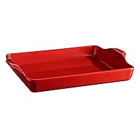 Emile Henry, Burgundy Focaccia Bread Pan/Detroit Style Pizza, 15.9 x 12.4 x 2.7in