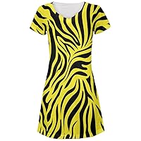 animalworld Zebra Print Blue All Over Juniors Cover-Up Beach Dress
