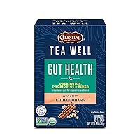 Celestial Seasonings TeaWell Herbal Tea, Gut Health, Organic Cinnamon Oat, 12 Count (Pack of 6)