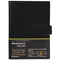 MNEMOSYNE Monthly Diary 2022 MND283-22 + Notebook N195A (7mm ruled) with a stylish & durable Black PVC Cover, 1 ea (MNDN-22-05)