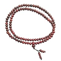 Red Chandan Mala with Elastic Mala (6 mm, 108 Beads, ) - Natural Lal Chandan Beads - Pack of 1