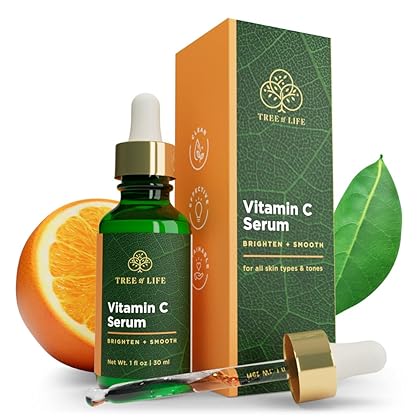 Tree of Life Facial Serum for Face, Brightening, Firming, Hydrating, Dry Skin, Dermatologist Tested - Vitamin C Serum