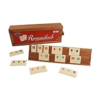 Rummikub Vintage Edition in All-Wood Storage Case with 4 Built-in Player Trays and 106 Rummikub Tiles, for 2 to 4 Players Ages 8 and Up