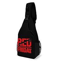 R.E.D Remember Everyone Deployed Red Friday Sling Backpack Multipurpose Crossbody Shoulder Bag Printed Chest Bag Travel Hiking Daypack